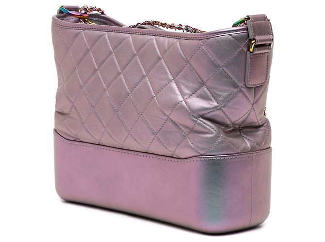 Chanel Viola Medio Iridescente Pelle di Vitello Gabrielle Crossbody Porpora - vista 2