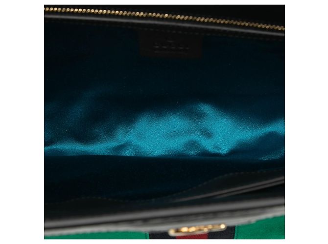 Borsa a spalla Ophidia in suede verde medio Gucci con catena - vista 4