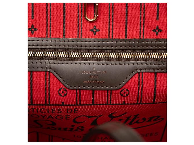 Louis Vuitton Borsa Neverfull MM Damier Ebene Marrone - vista 5