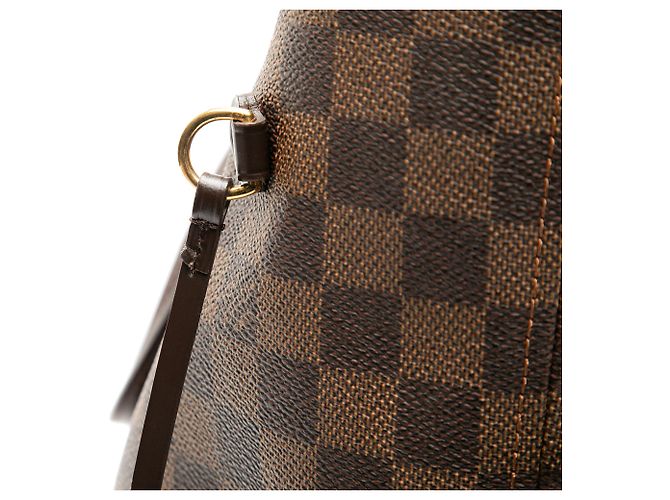 Louis Vuitton Borsa Neverfull MM Damier Ebene Marrone - vista 7