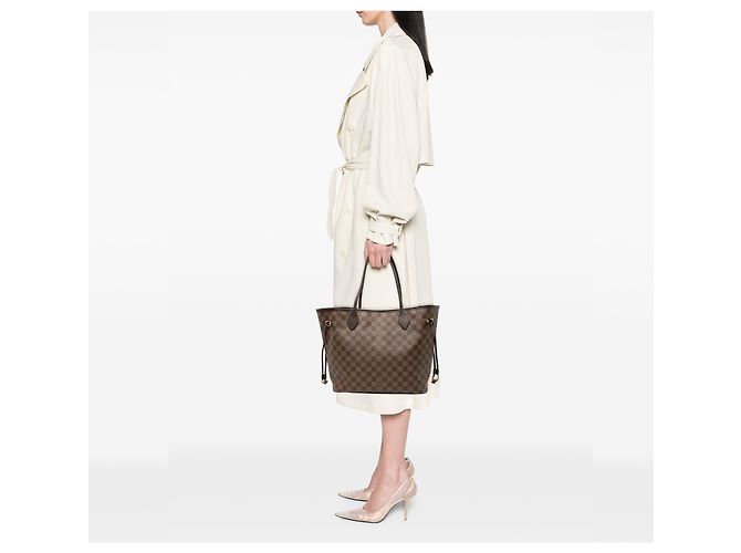 Louis Vuitton Borsa Neverfull MM Damier Ebene Marrone - vista 8