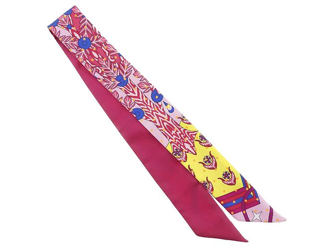 Bufanda Twilly de seda Plumetis rosa de Hermès - vista 2