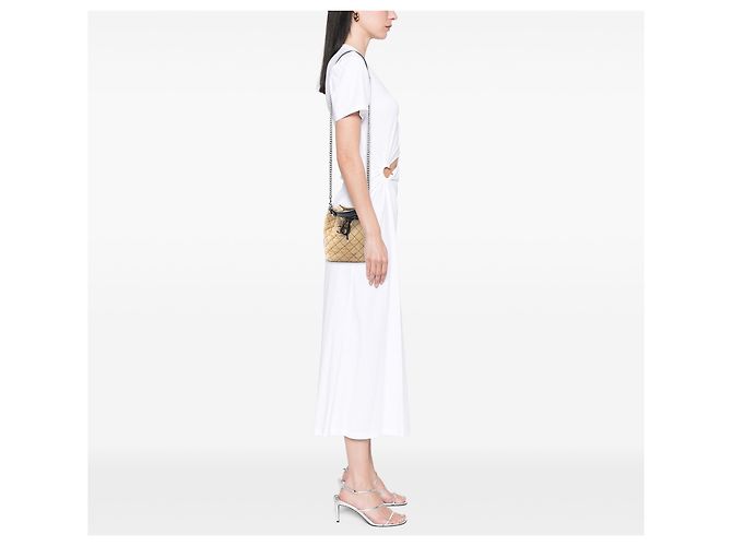 Borsa a secchiello Chanel Beige CC in scamosciato Wild Stitch - vista 7