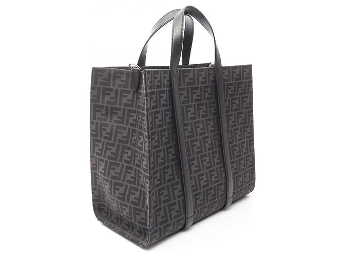 Fendi FF Jacquard Tote Bag Braun Schwarz - Ansicht 2