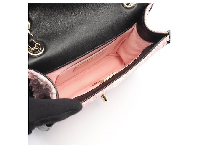 Borsa a Spalla Chanel in Nero e Rosa - vista 3