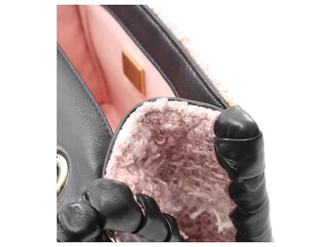 Borsa a Spalla Chanel in Nero e Rosa - vista 6