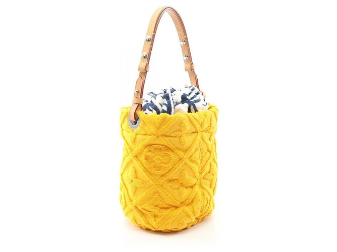 Borsa a spalla bucket Louis Vuitton LV Vacation a bordo piscina Marrone Arancione - vista 2