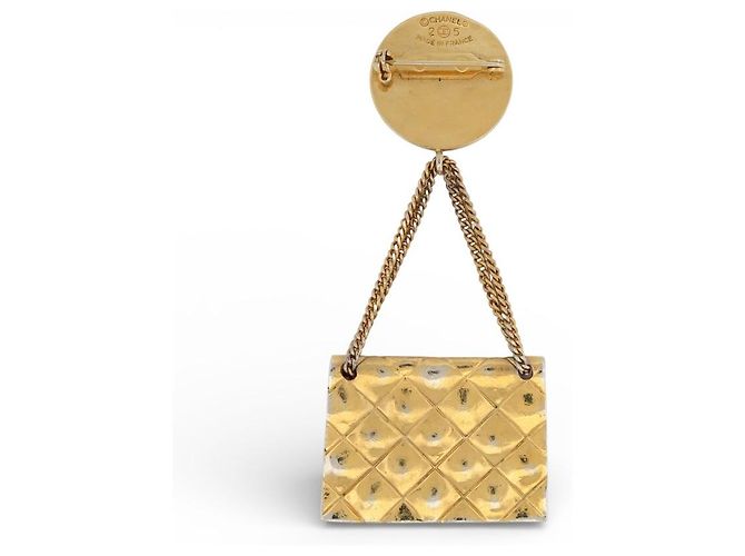 VINTAGE CHANEL MEDAILLON CHARME CC BROSCHE TIMELESS 1986 DE CASTELLANE Golden - Ansicht 2