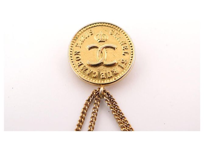 VINTAGE CHANEL MEDAILLON CHARME CC BROSCHE TIMELESS 1986 DE CASTELLANE Golden - Ansicht 5