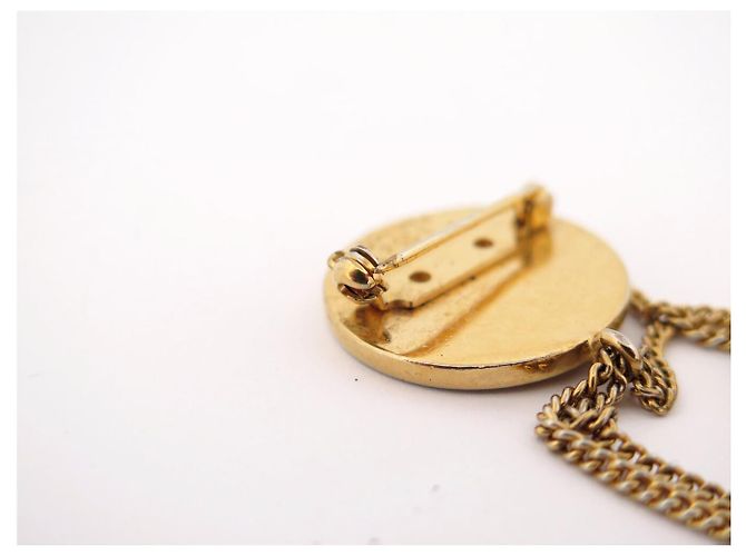 VINTAGE CHANEL MEDAILLON CHARME CC BROSCHE TIMELESS 1986 DE CASTELLANE Golden - Ansicht 7