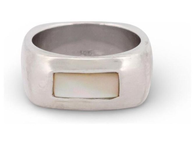 VINTAGE DINH VAN QUADRAT RING T51 SILBER 925 & PERLMUTT - Ansicht 2