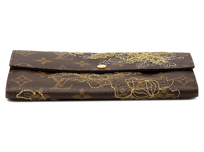 Portafoglio lungo Sarah Monogram Dentelle Louis Vuitton Marrone - vista 3