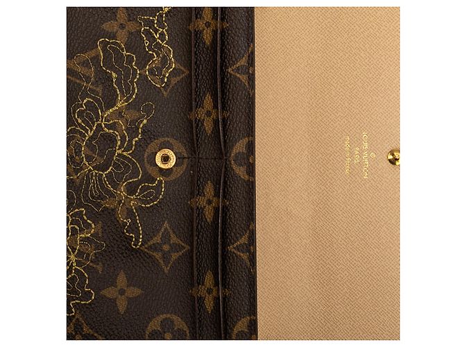 Portafoglio lungo Sarah Monogram Dentelle Louis Vuitton Marrone - vista 7