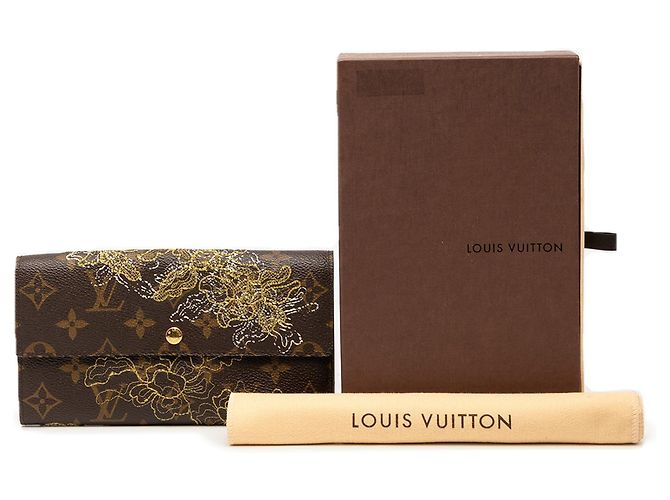 Portafoglio lungo Sarah Monogram Dentelle Louis Vuitton Marrone - vista 9