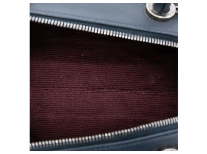 Bowling Bolso de bolos de piel de ternera trenzada Chanel CC Azul - vista 4