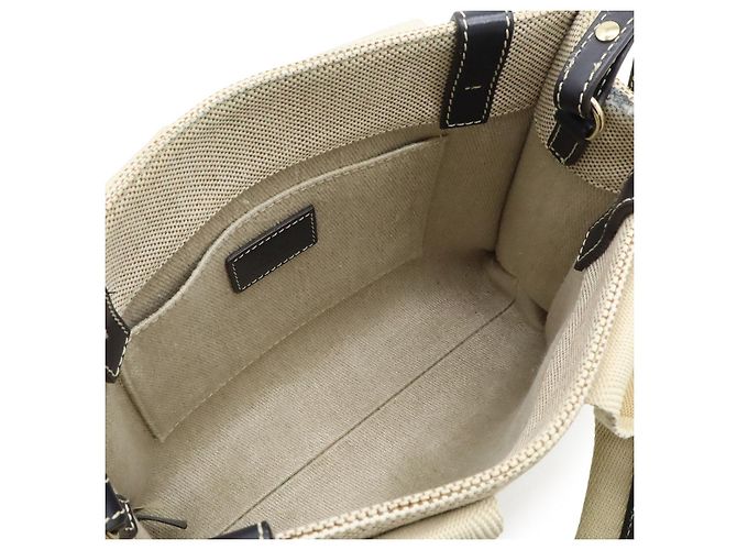 Chloé Bolsa 2 em 1 em lona e couro Chloe Woody Marrom Bege - vista 5