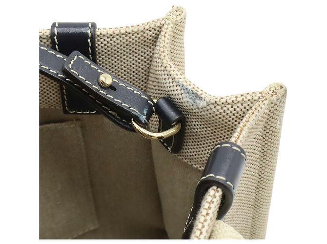 Chloé Bolsa 2 em 1 em lona e couro Chloe Woody Marrom Bege - vista 7