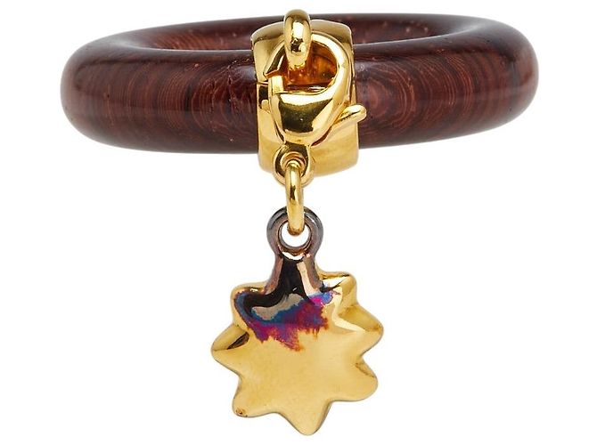 Ring Anello per sciarpa Hermès Etoile Voyage in legno Marrone - vista 2