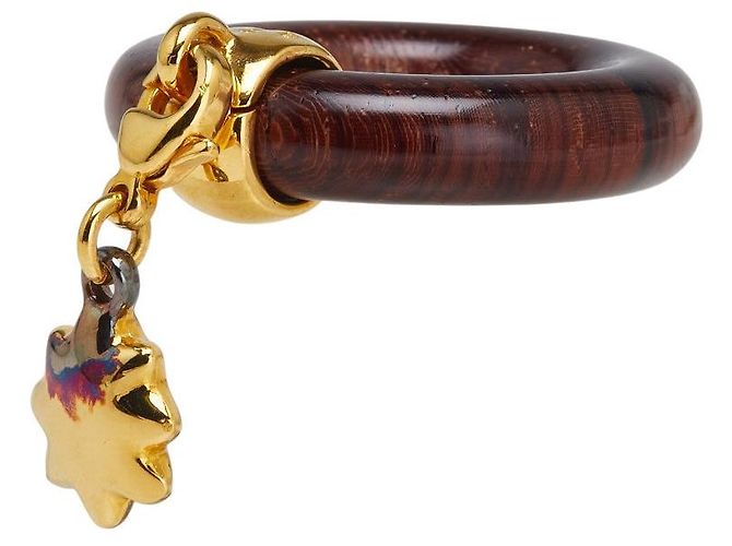 Ring Anello per sciarpa Hermès Etoile Voyage in legno Marrone - vista 3