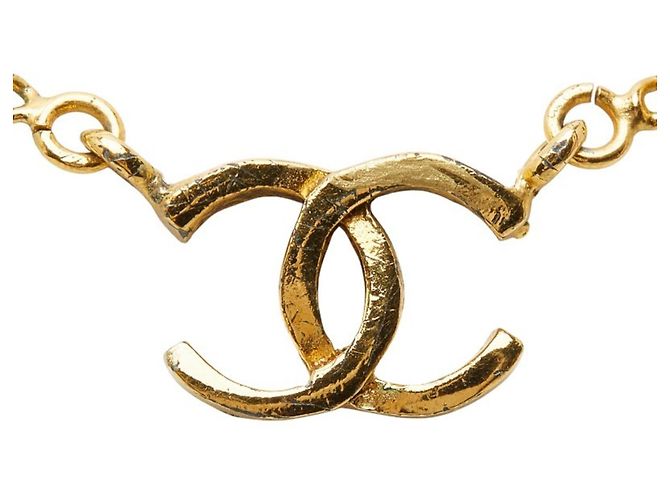 Collana Vintage Placcata Oro CHANEL Coco Mark 1982 D'oro - vista 2