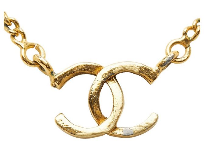 Collana Vintage Placcata Oro CHANEL Coco Mark 1982 D'oro - vista 3