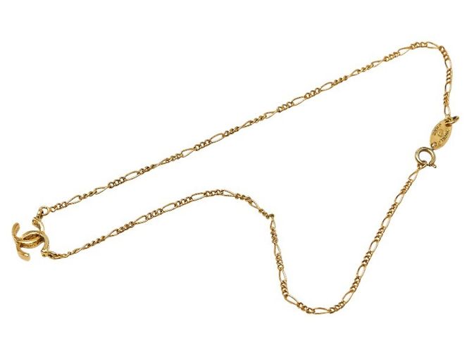 Collana Vintage Placcata Oro CHANEL Coco Mark 1982 D'oro - vista 4