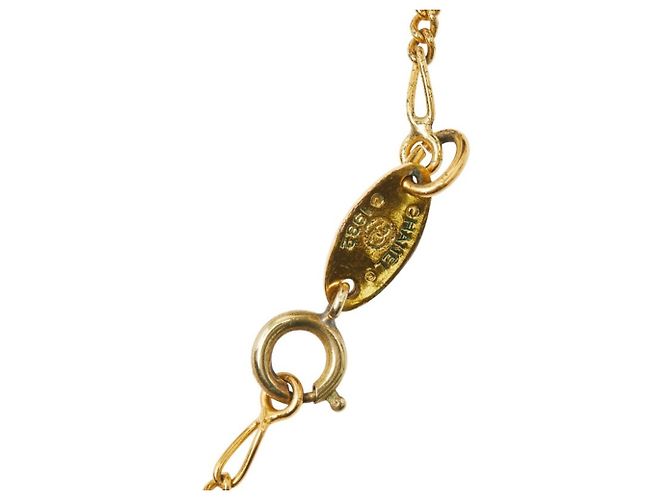 Collana Vintage Placcata Oro CHANEL Coco Mark 1982 D'oro - vista 5