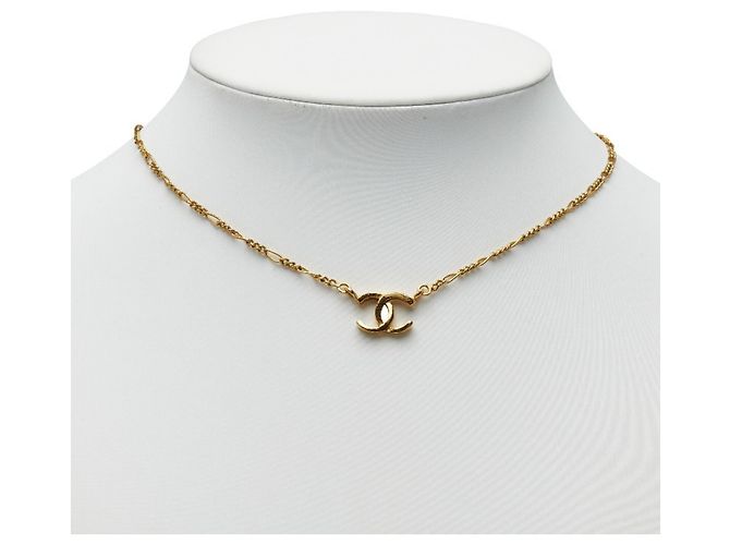 Collana Vintage Placcata Oro CHANEL Coco Mark 1982 D'oro - vista 7