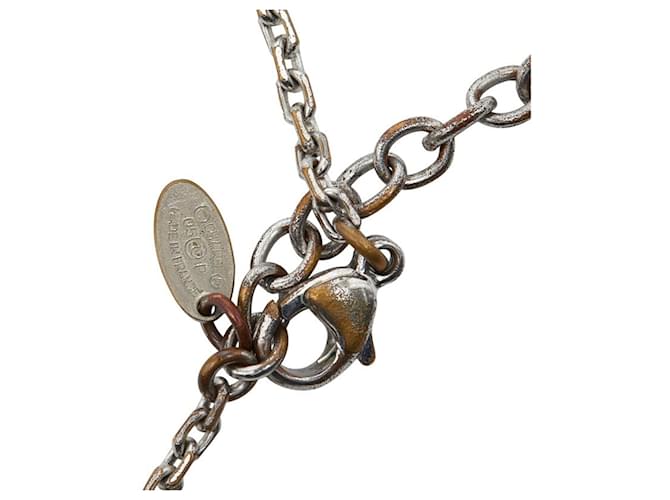 Collana in strass Chanel Coco Mark Nero Argento - vista 6