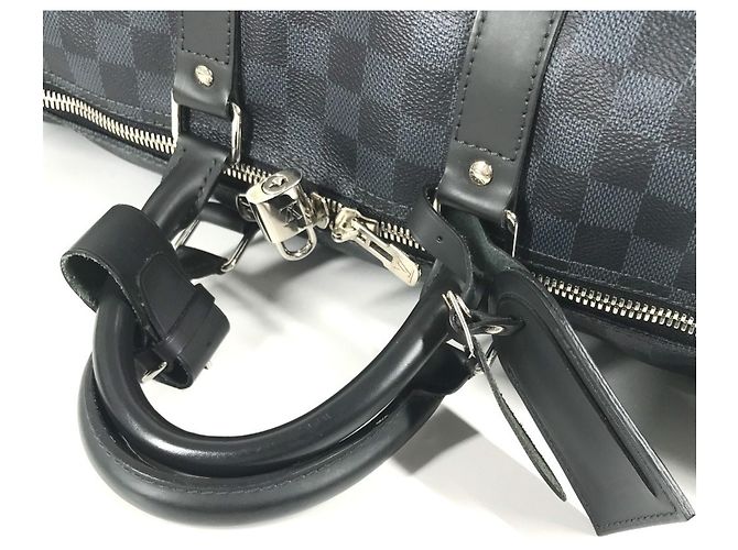 Louis Vuitton Keepall Bandoulière 45 Damier Cobalt Blu navy - vista 9