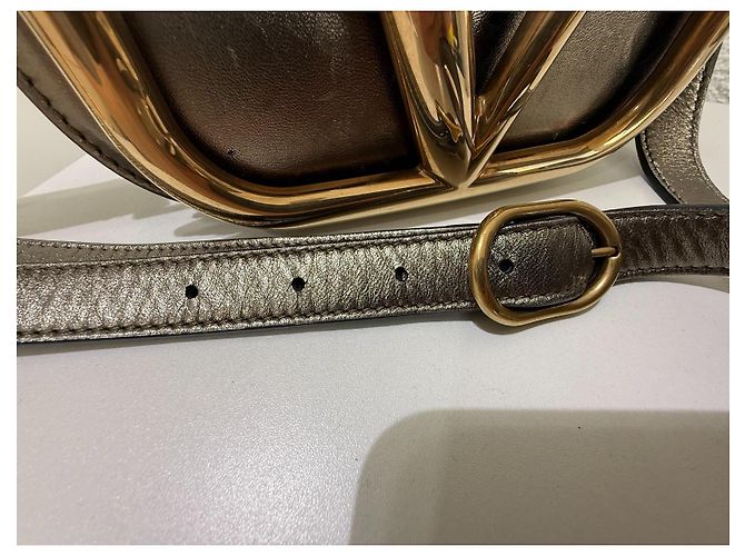 Borsa Valentino Garavani Supervee Oro in Pelle D'oro Gold hardware - vista 11
