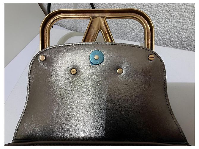Borsa Valentino Garavani Supervee Oro in Pelle D'oro Gold hardware - vista 13