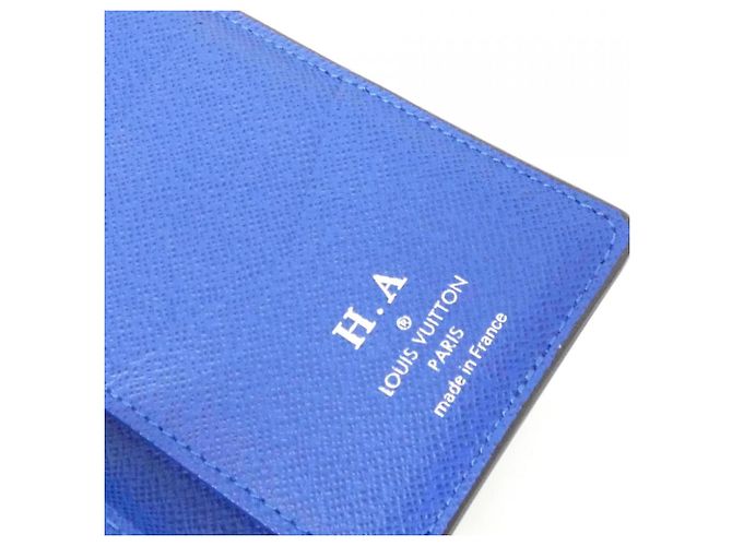 Louis Vuitton Taiga Business Card Case Blue Grey - view 9