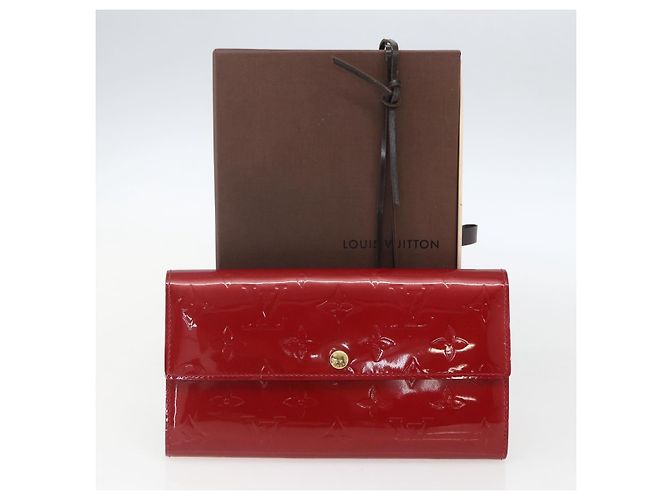 LOUIS VUITTON Vernis Portafoglio Sarah Long Wallet Rosso M93530 LV Auth ki6362 - vista 12