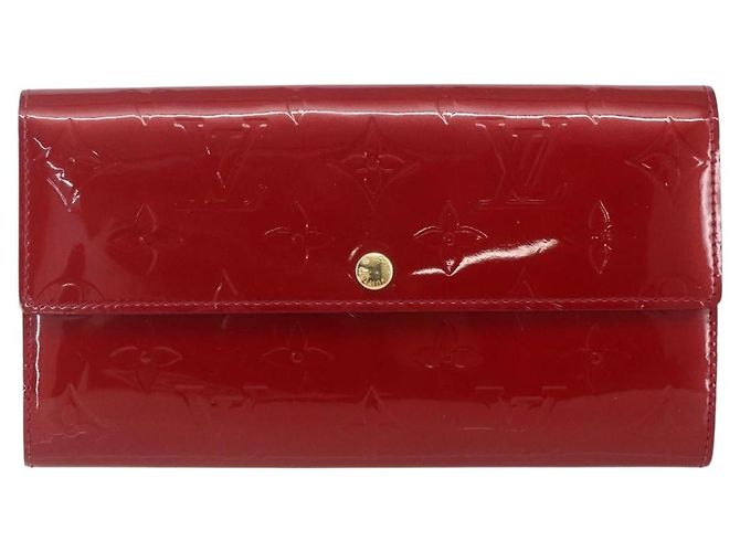 LOUIS VUITTON Vernis Portafoglio Sarah Long Wallet Rosso M93530 LV Auth ki6362 - vista 13