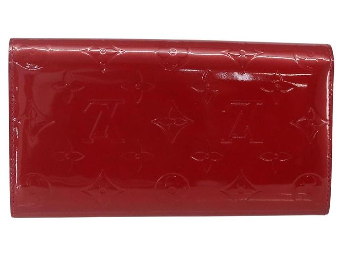 LOUIS VUITTON Vernis Portafoglio Sarah Long Wallet Rosso M93530 LV Auth ki6362 - vista 2