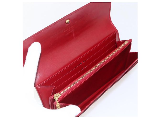 LOUIS VUITTON Vernis Portafoglio Sarah Long Wallet Rosso M93530 LV Auth ki6362 - vista 9
