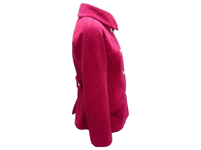 Chanel Fuchsia 2022 Chenille Cord-Jacke Pink - Ansicht 2