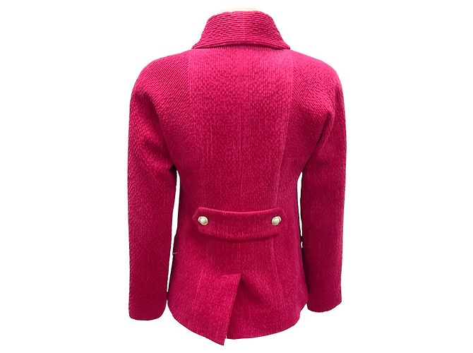 Chanel Fuchsia 2022 Chenille Cord-Jacke Pink - Ansicht 3
