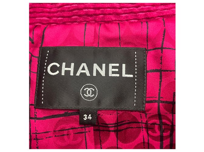 Chanel Fuchsia 2022 Chenille Cord-Jacke Pink - Ansicht 4