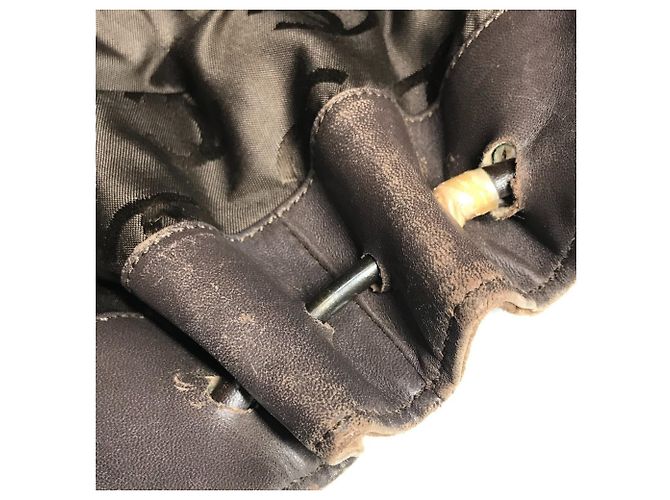 Borsa a mano matelassé marrone Chanel - vista 10