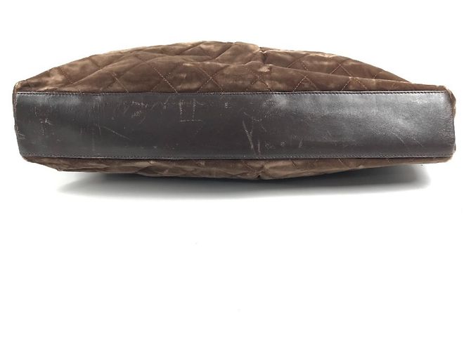 Borsa a mano matelassé marrone Chanel - vista 5