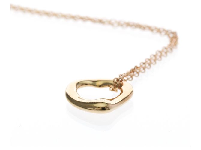 Elsa Peretti Tiffany & Co Collar Péndulo Corazón Abierto Tiffany en Oro Rosa Dorado - vista 5