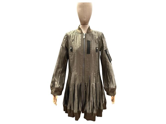 Chaqueta bomber plisada Sacai Verde - vista 10