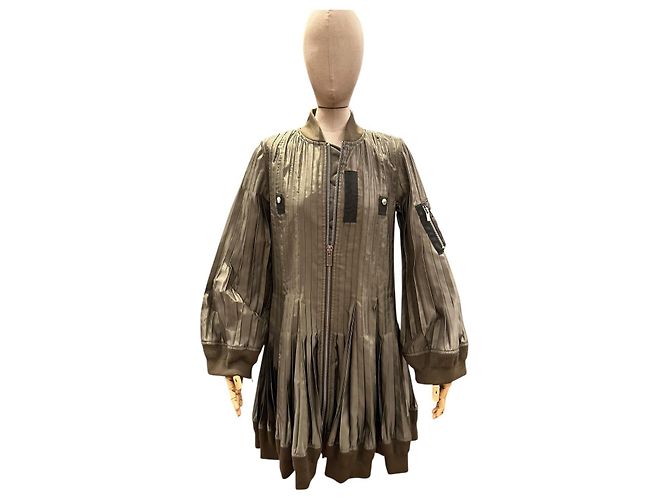 Chaqueta bomber plisada Sacai Verde - vista 17
