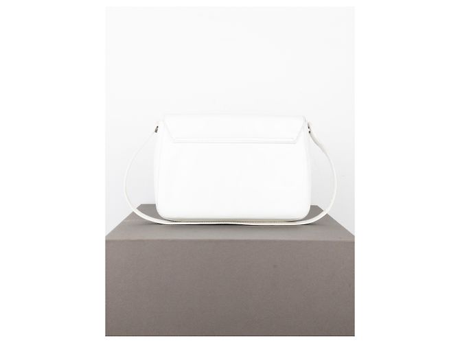 Borsa a spalla in pelle con anello in metallo Prada anni 2000 Bianco - vista 3