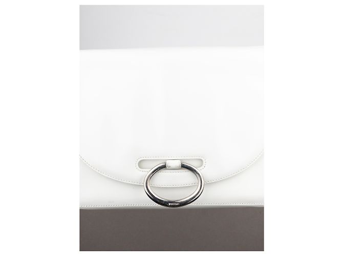 Borsa a spalla in pelle con anello in metallo Prada anni 2000 Bianco - vista 6