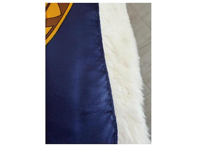 Sciarpa in seta Chanel Bianca Blu Gialla Bianco Giallo - vista 12