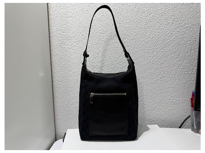 Hobo in Canvas GG Gucci Nero - vista 2