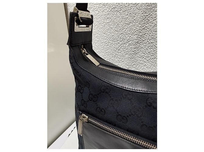 Hobo in Canvas GG Gucci Nero - vista 3